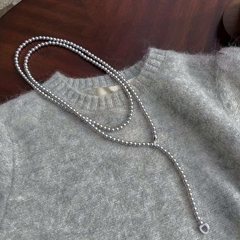 6mm Multicolor Long Pearl Necklace for Women